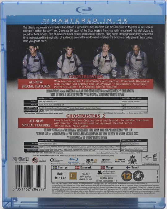 Ghostbusters 1 & 2. 1984/1989. Blu-ray.