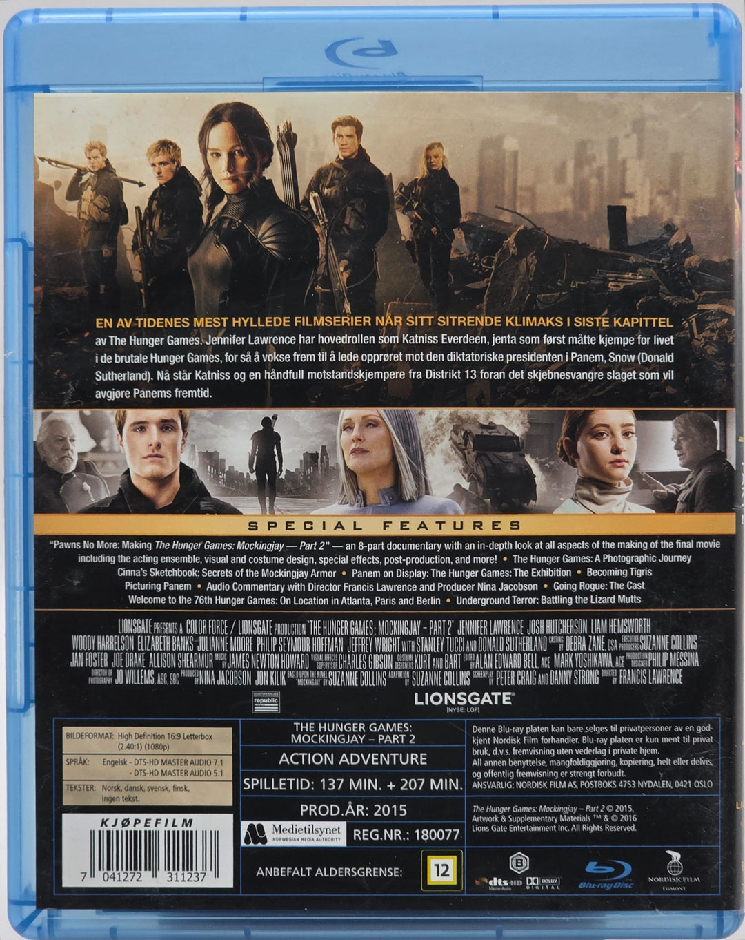 The Hunger Games: Mockingjay Part 2 (2015). Blu-ray.