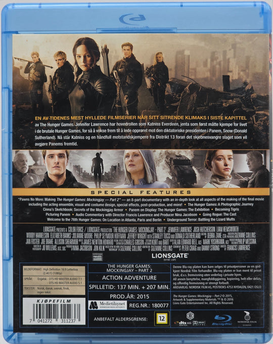 The Hunger Games: Mockingjay Part 2 (2015). Blu-ray.