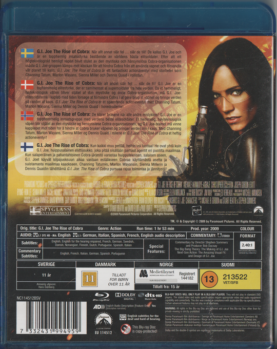 G.I. Joe: The Rise of Cobra. 2009. Blu-ray.