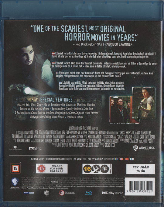Ghost Ship. 2002. Blu-ray.