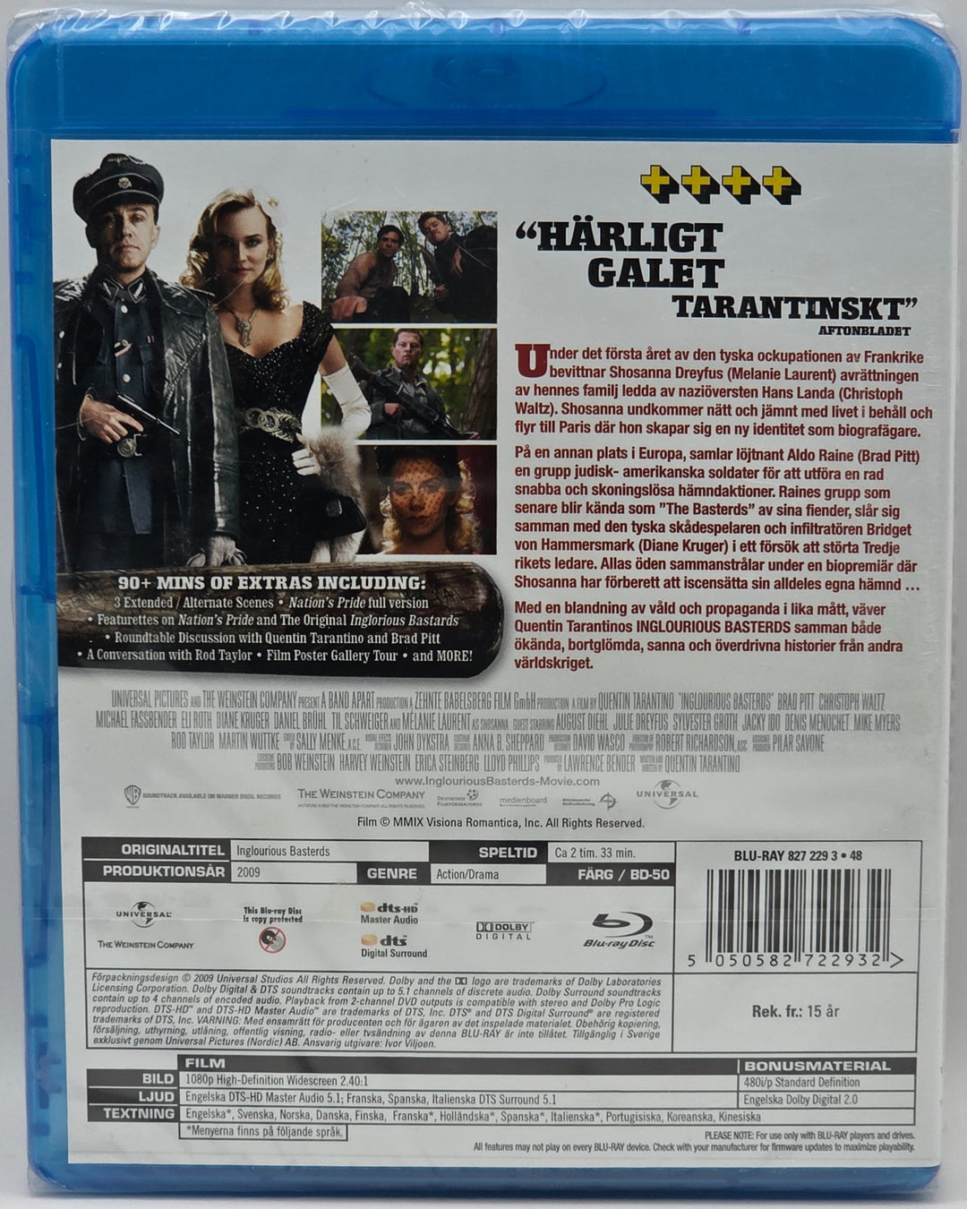 Inglourious Basterds (2009). Blu-ray. Ny i plast!