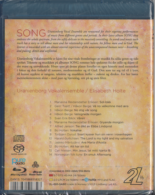 SONG - Uranienborg Vokalensemble (2013). Blu-ray. Ny i plast!
