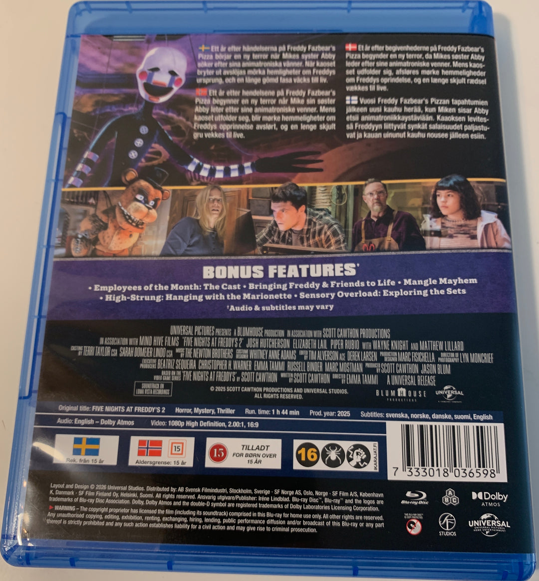 Five Nights at Freddy's. Blu-ray.
