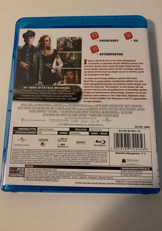 Inglourious Basterds. Blu-ray.