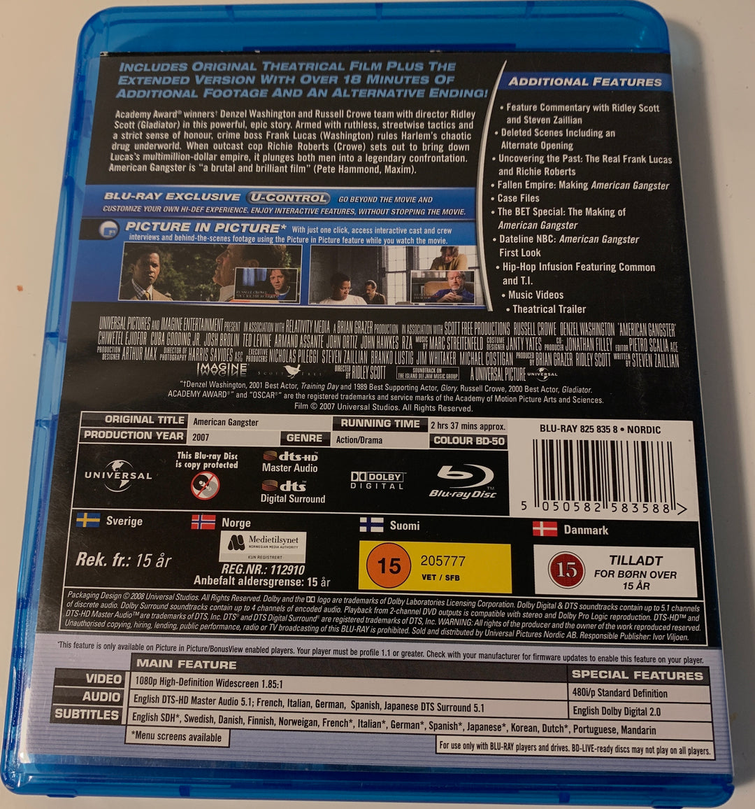 American Gangster. Blu-ray.