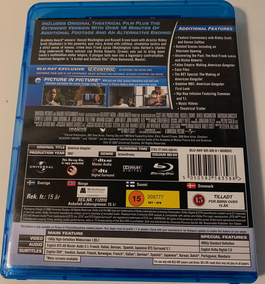 American Gangster. Blu-ray.