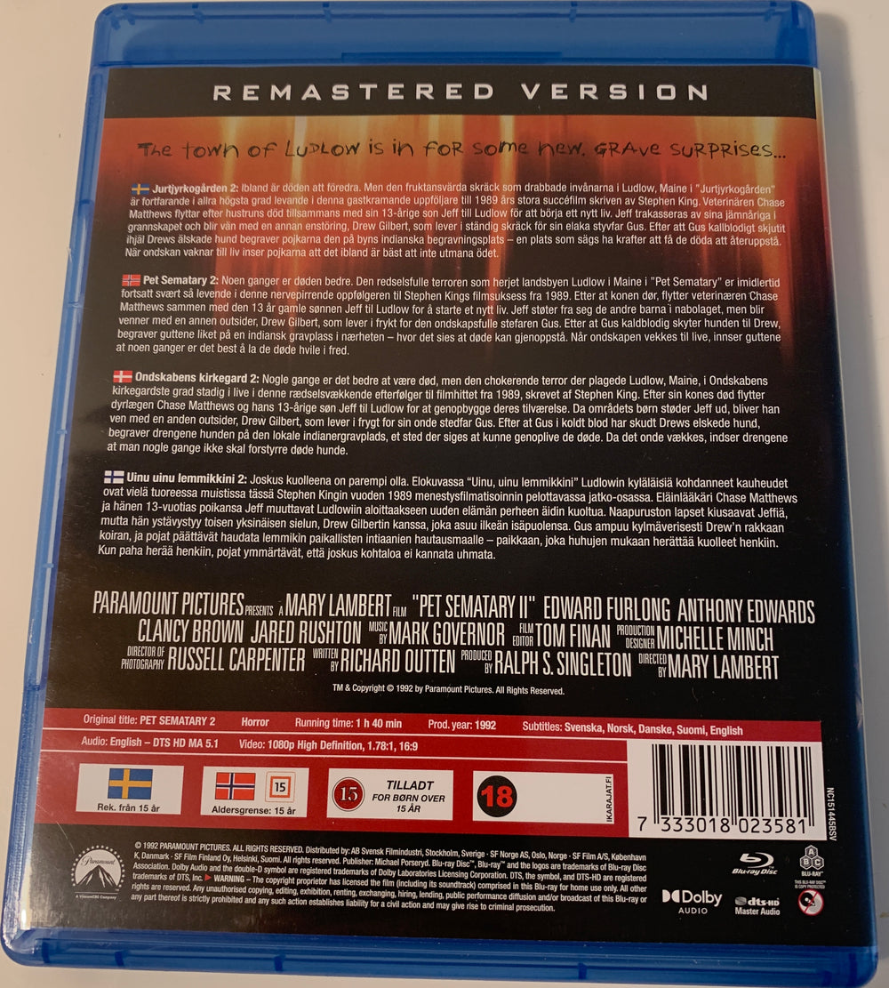 Pet Sematary Two. Blu-ray.