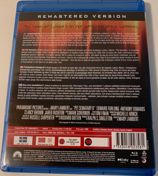 Pet Sematary Two. Blu-ray.