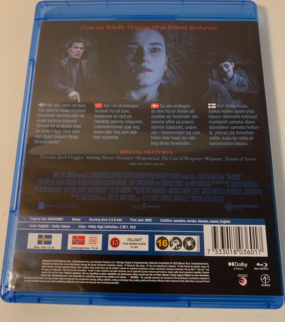Weapons. Blu-ray.