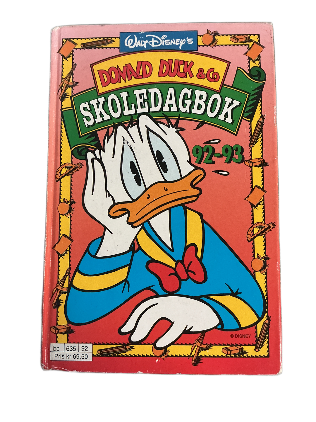Walt Disney, 1992, Donald Duck & Co Skoledagbok 92-93. Bok.