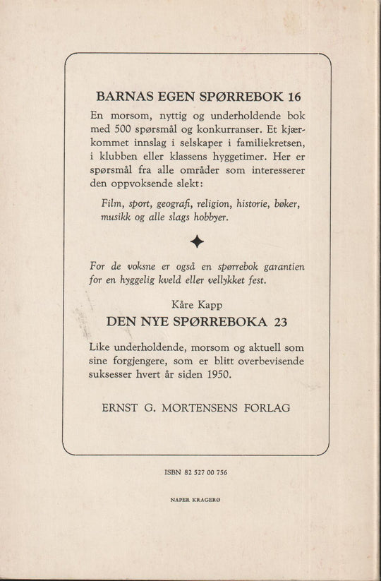 Peter Nött. 1960. Barnas egen spørrebok 16. Bok.