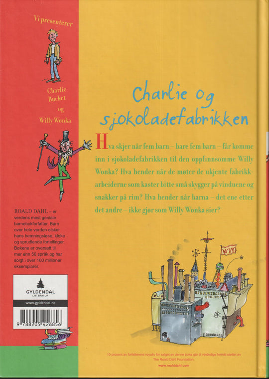 Roald Dahl. 1964. Charlie og sjokoladefabrikken. Bok.
