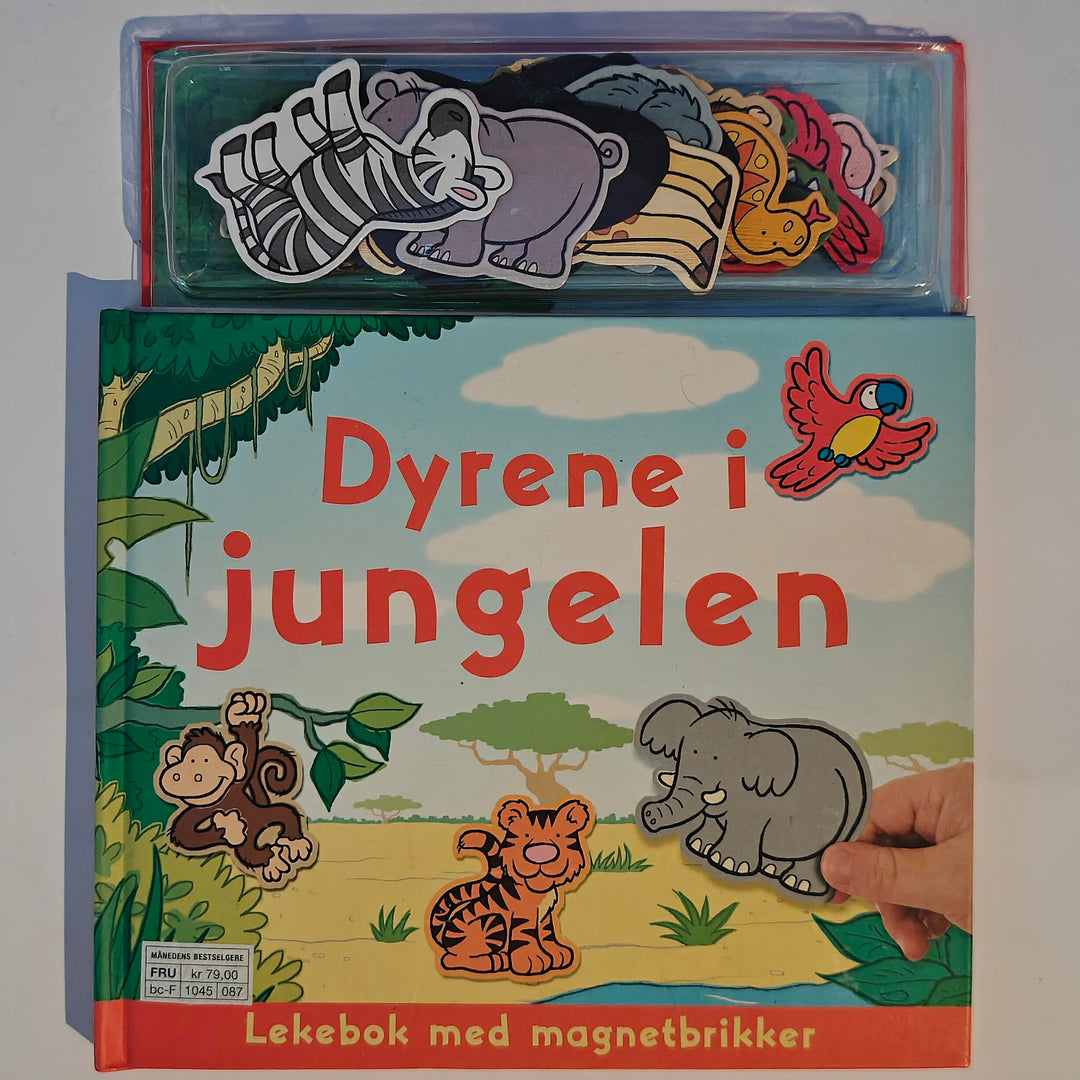 Dyrene i jungelen: Lekebok med magnetbrikker. Bok.
