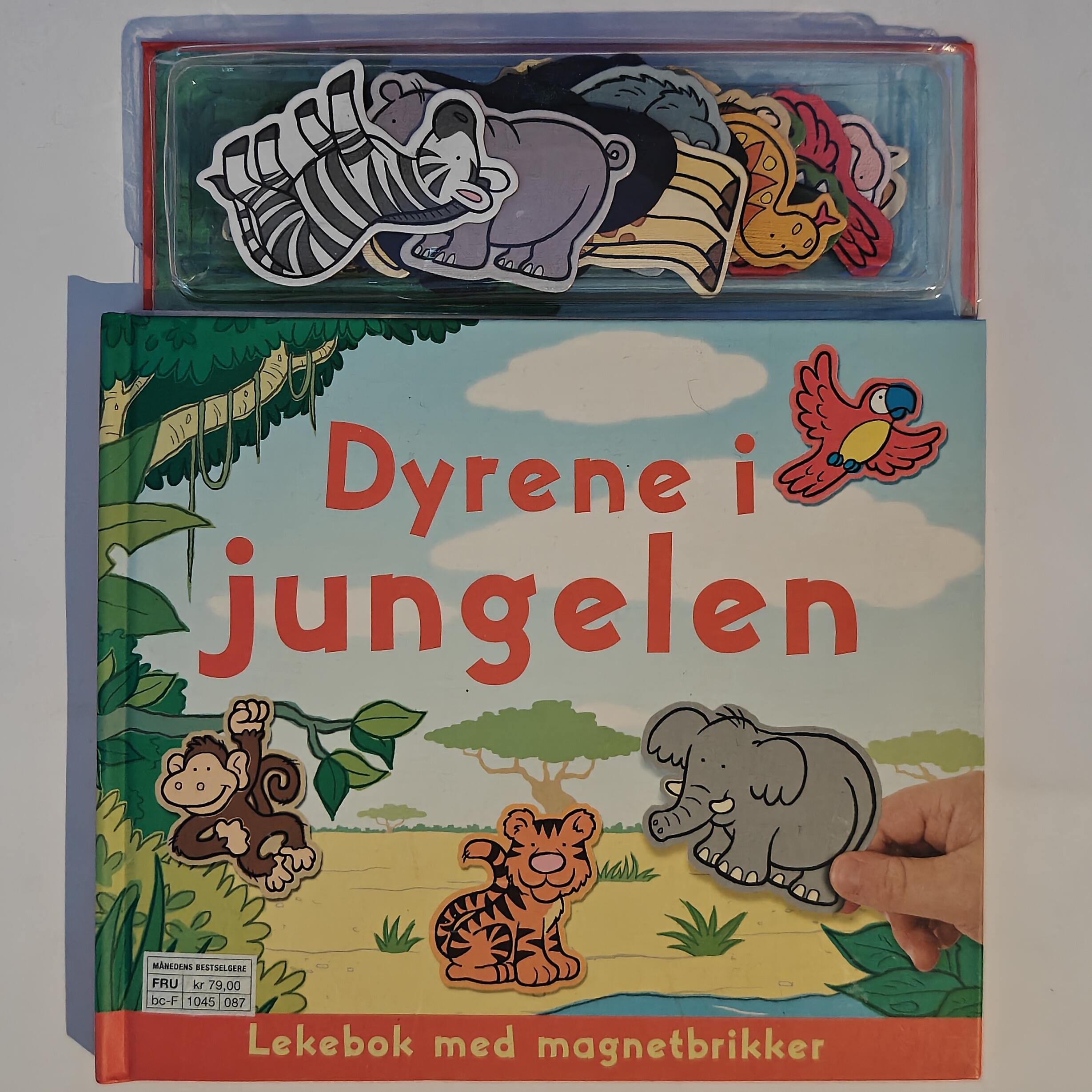 Dyrene i jungelen: Lekebok med magnetbrikker. Bok.