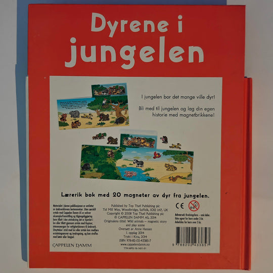 Dyrene i jungelen: Lekebok med magnetbrikker. Bok.