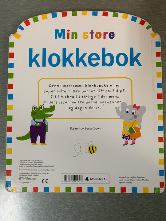 Gyldendal. Min store klokkebok. Bok.