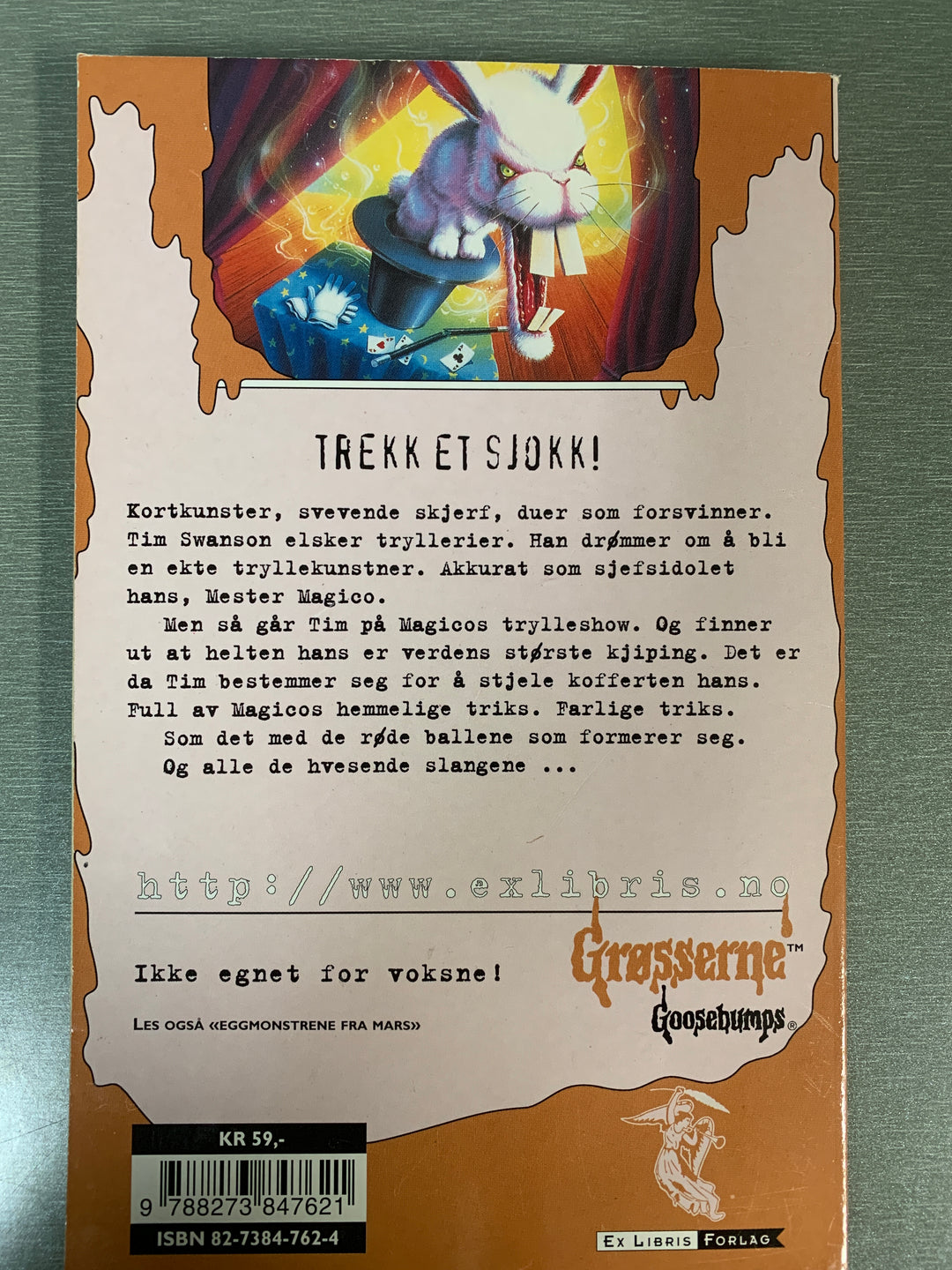 R.L. Stine. Gåsehud: Farlig trylleri. Bok.