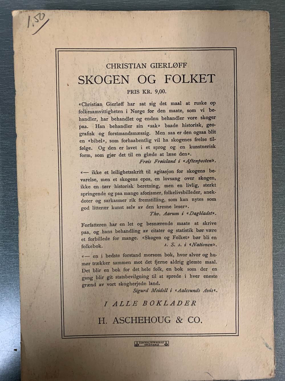 Chr. Gierløff. Om veltalenhet. Bok.