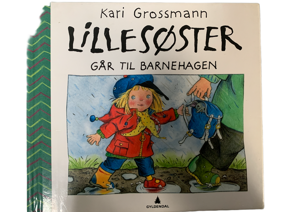 Kari Grossmann. 2003. Lillesøster går til barnehagen. Bok.
