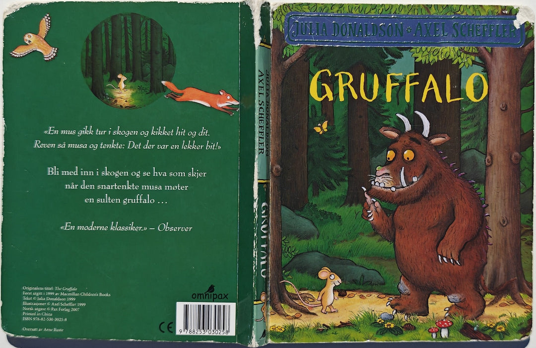 Julia Donaldson og Axel Scheffler, 2007, Gruffalo. Bok.