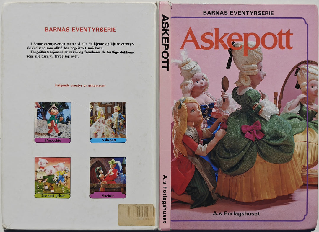 Asbjørnsen og Moe (Dukkeillustrasjoner). 1985. Askepott. Bok.