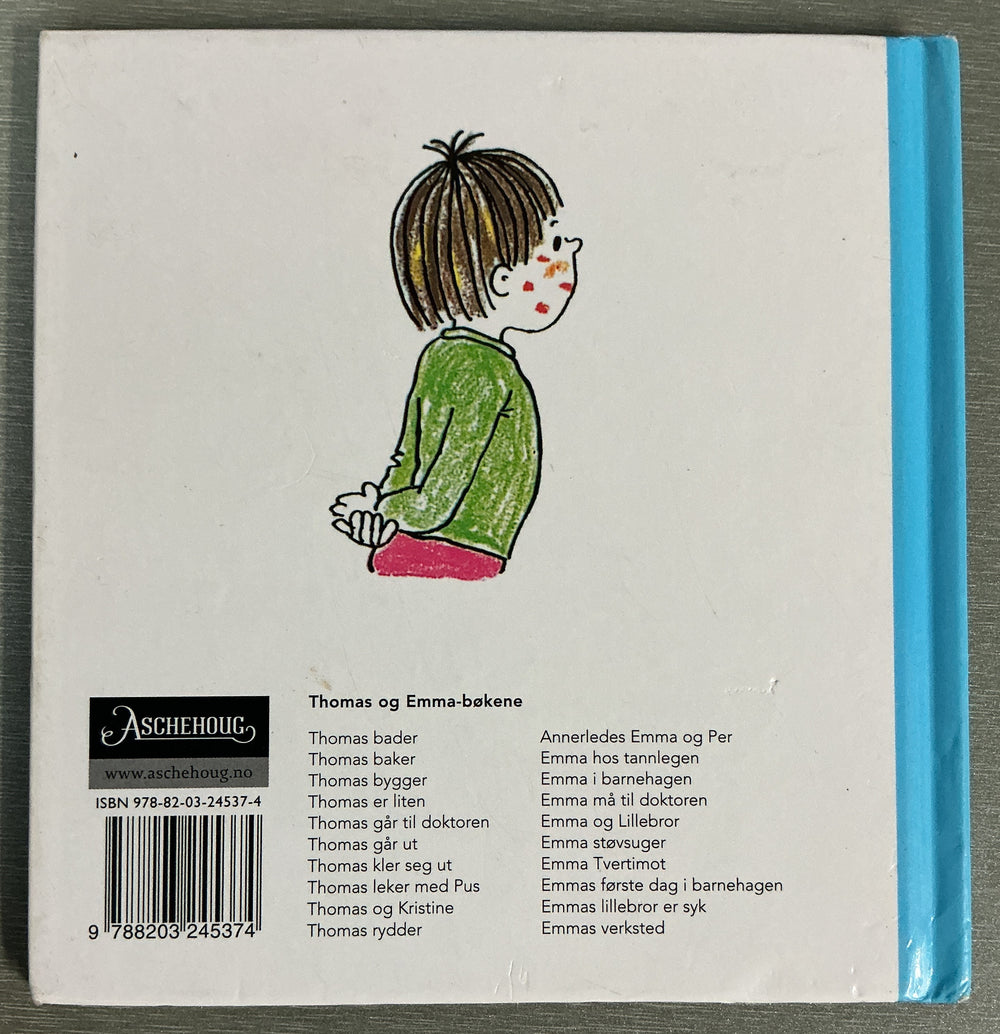 Gunilla Wolde. Emmas lillebror er syk. Bok.