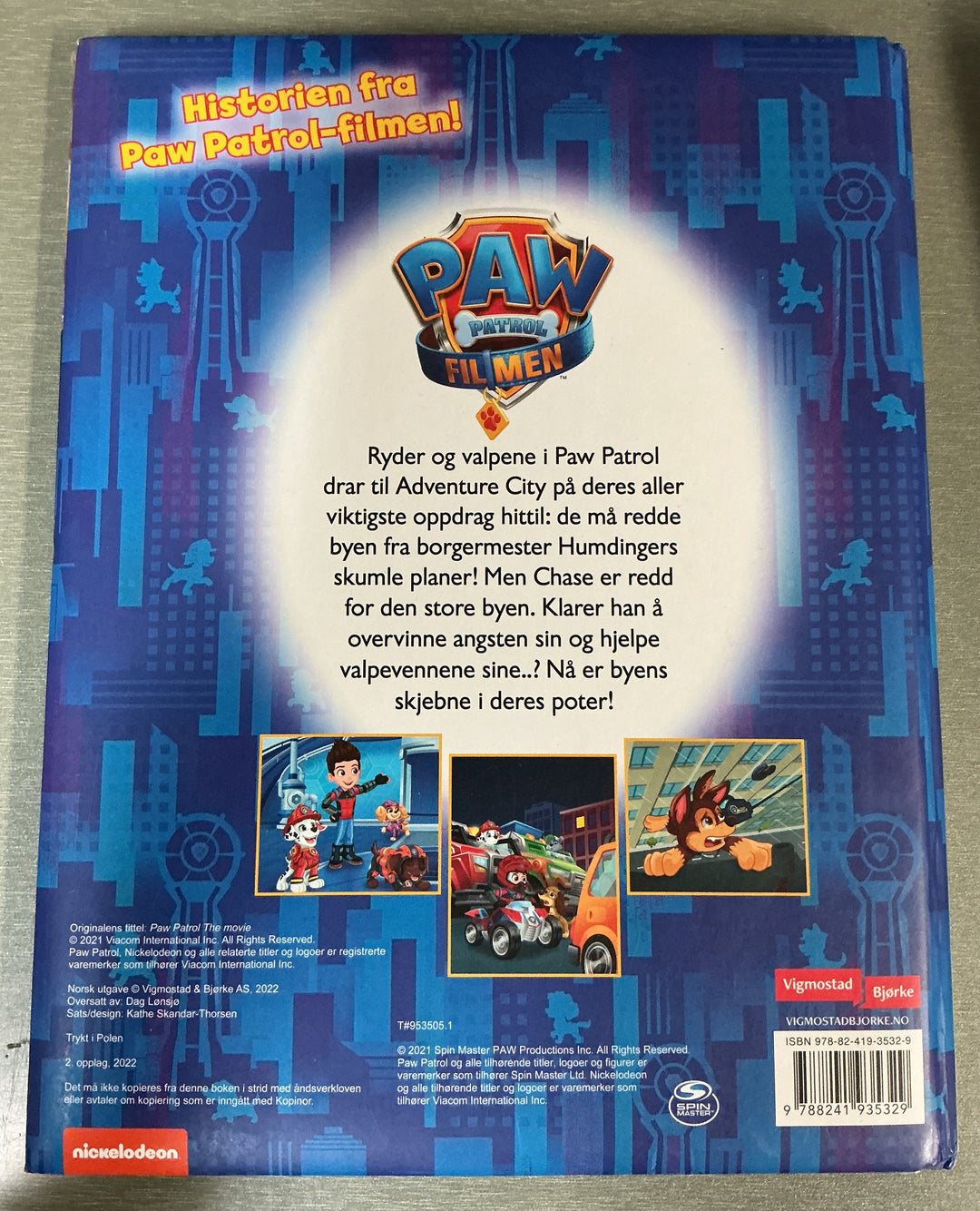 2022. Paw Patrol Filmen: Valper på sporet! Bok.