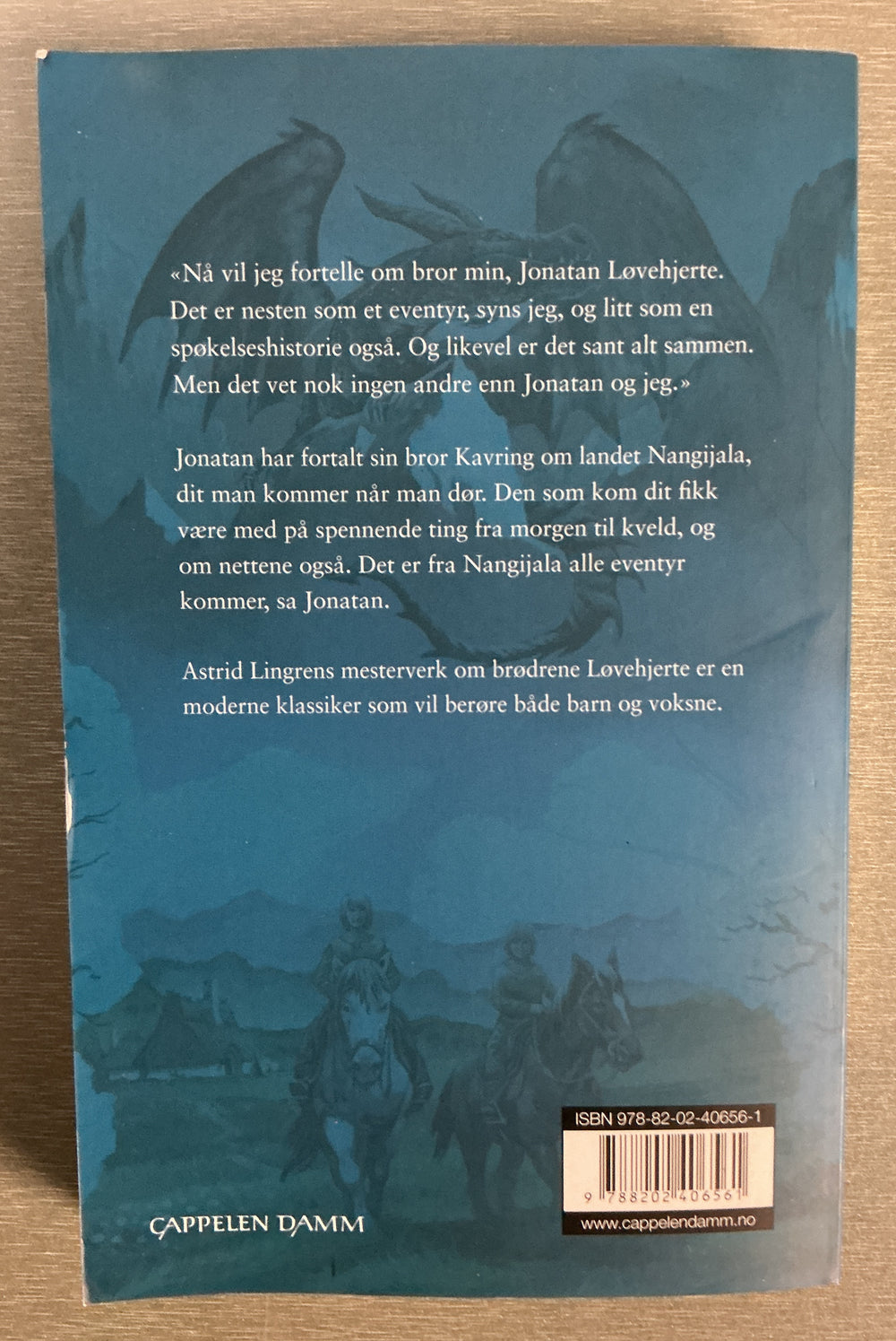 Astrid Lindgren. Brødrene Løvehjerte. Bok.