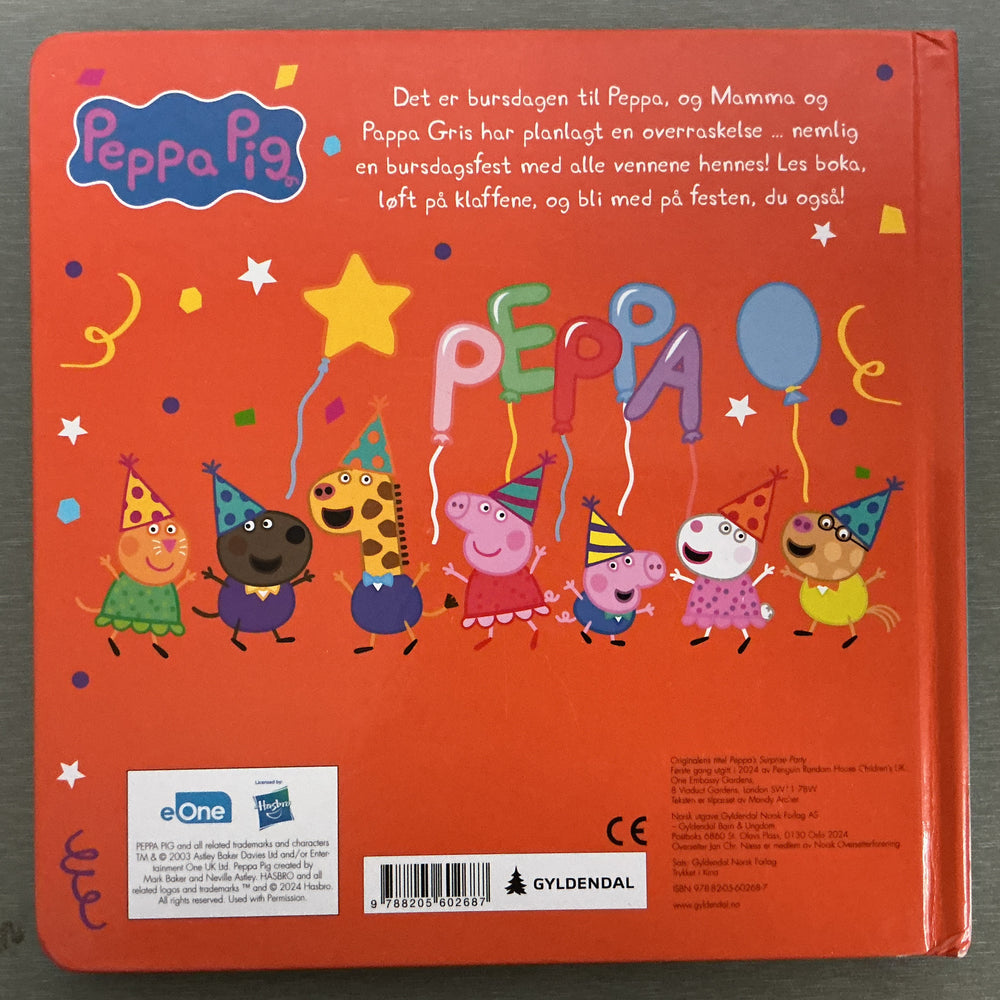 2024. Peppas bursdagsfest – En kikk bak klaffen-bok. Bok.