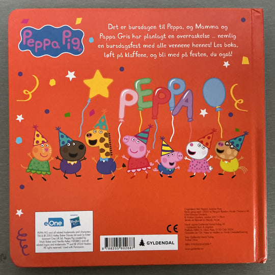 2024. Peppas bursdagsfest – En kikk bak klaffen-bok. Bok.