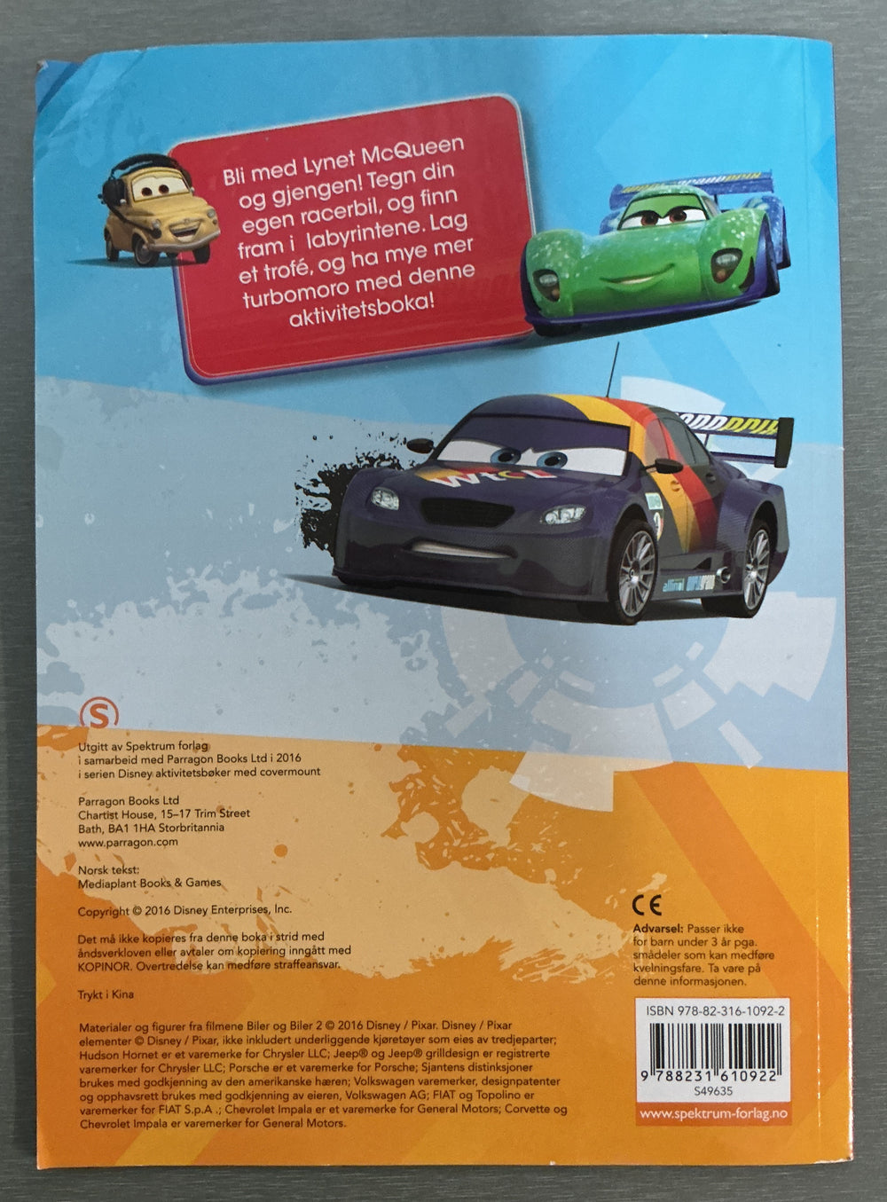 Disney Pixar. 2016. Biler – Tid for bilrace. Bok.