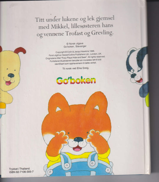 Colin og Jacqui Hawkins. Mikkel leker gjemsel. Bok.