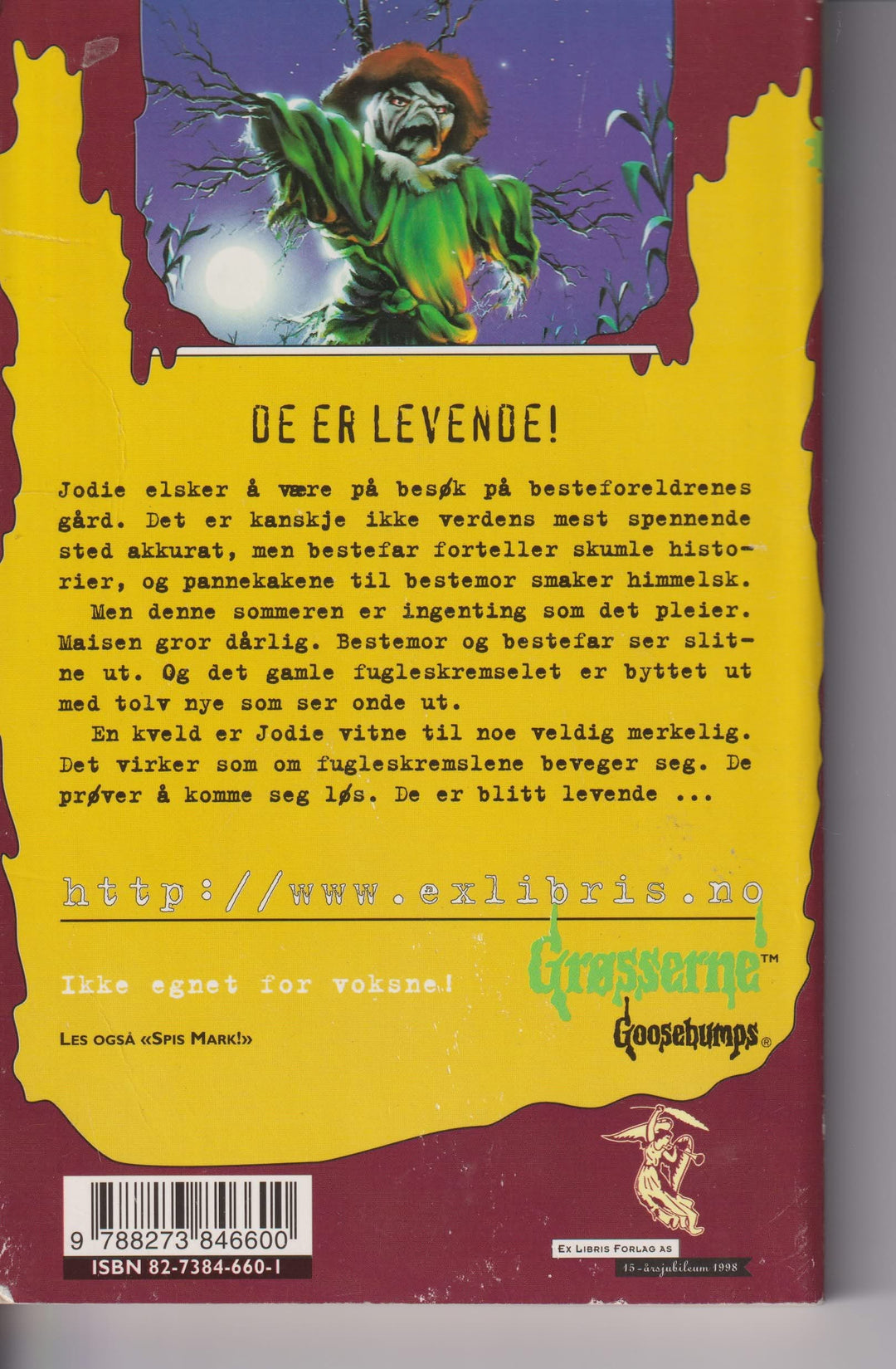 R.L. Stine. Grøsserne – Fugleskremselet vandrer om natten. Bok.