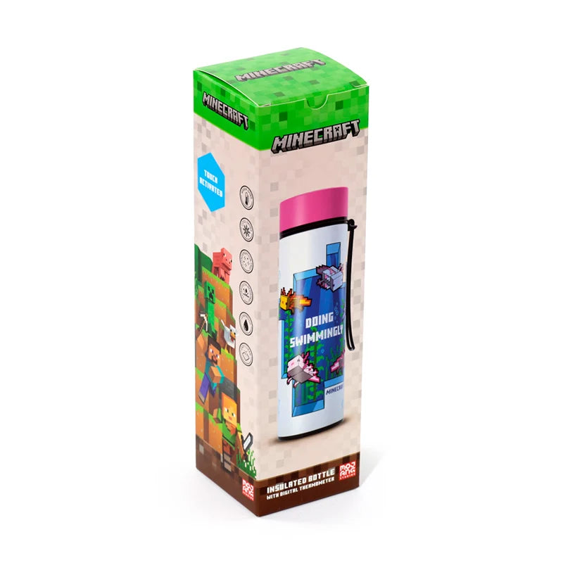 MINECRAFT - Axolotl - Hot & Cold Digital Thermometer Bottle - 15oz