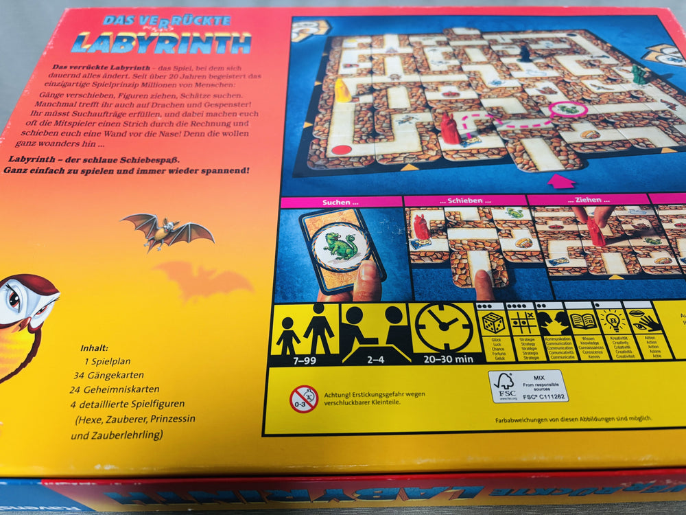 Das verrückte Labyrinth. Brettspill.