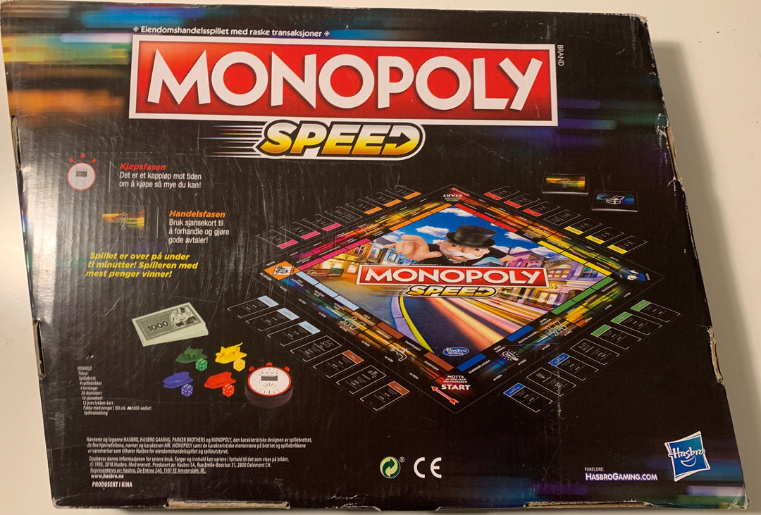 Monopoly Speed. Brettspill.