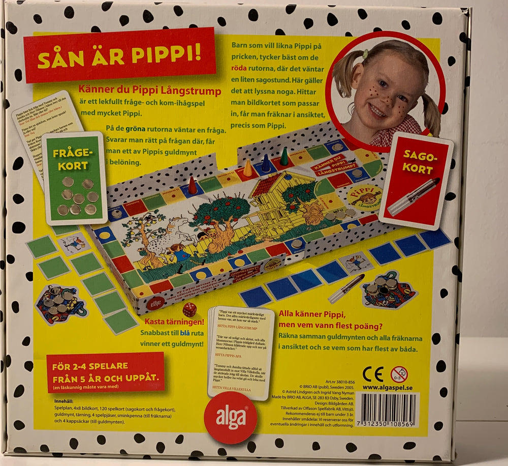 Känner du Pippi Långstrump. Brettspill.