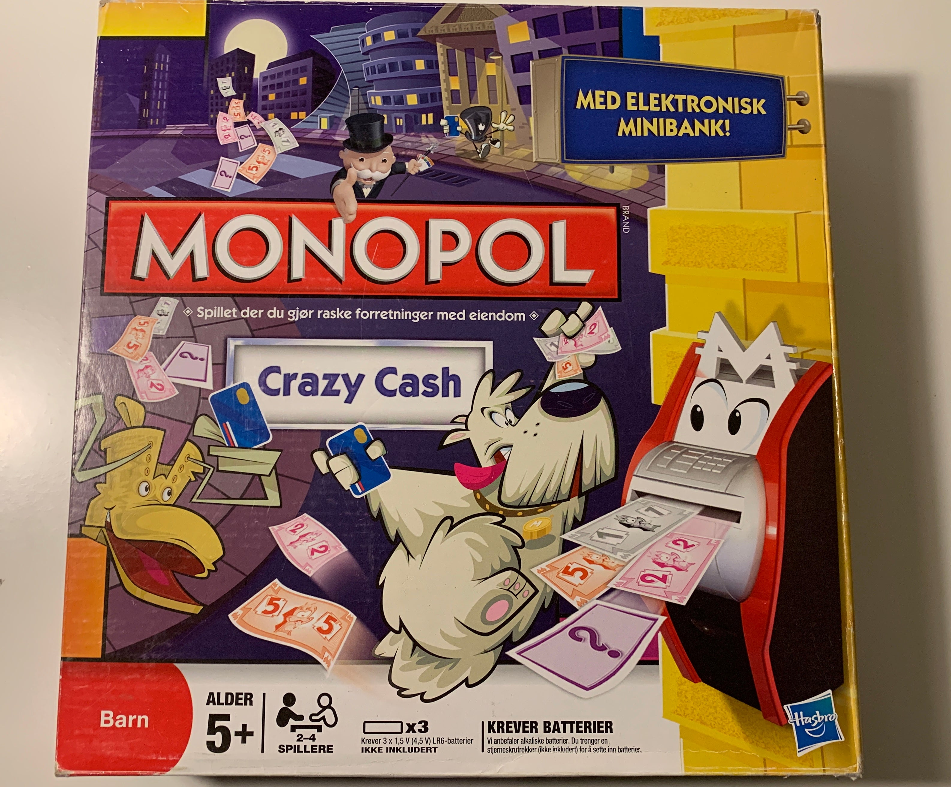Monopol Crazy Cash. Brettspill.