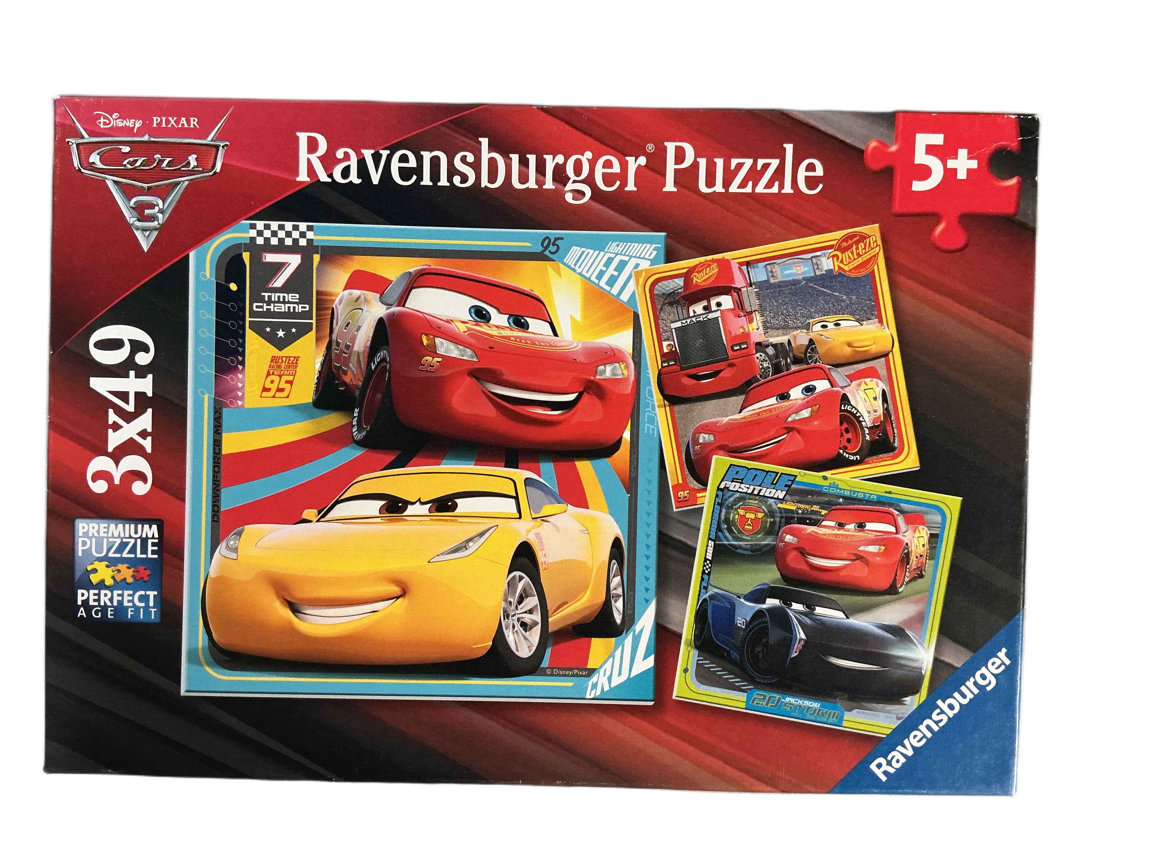 Cars 3 Ravensburger Puzzle 3x49. Puslespill.