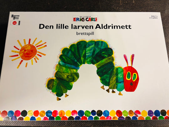 Den lille larven Aldrimett. Brettspill.