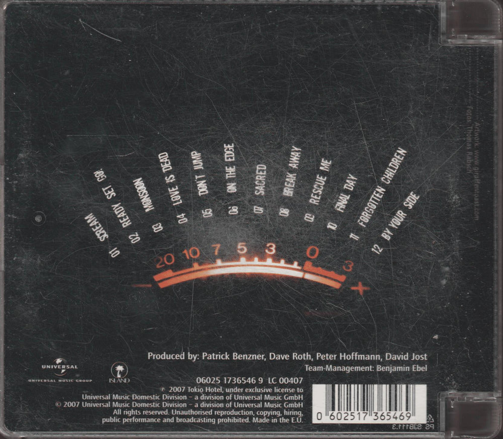 Tokio Hotel – Scream. 2007. CD.