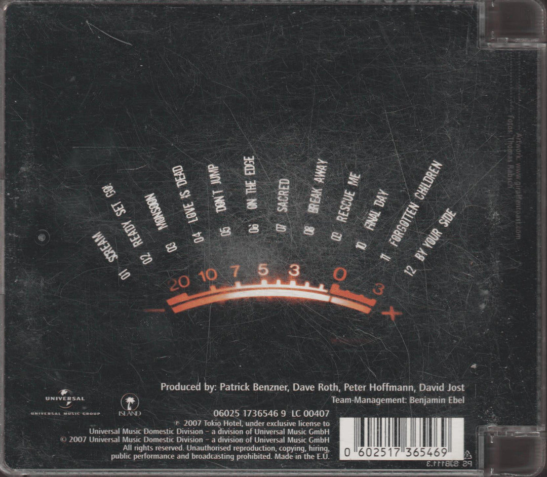 Tokio Hotel – Scream. 2007. CD.