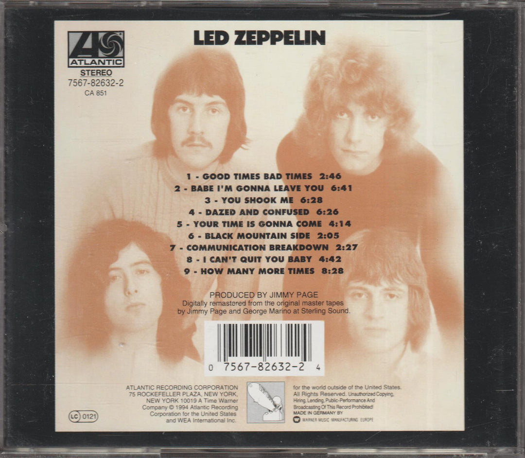 Led Zeppelin – Led Zeppelin. 1969. Remastered CD.