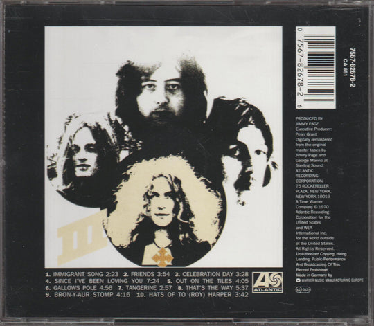 Led Zeppelin – Led Zeppelin III. 1970. Remastered CD.