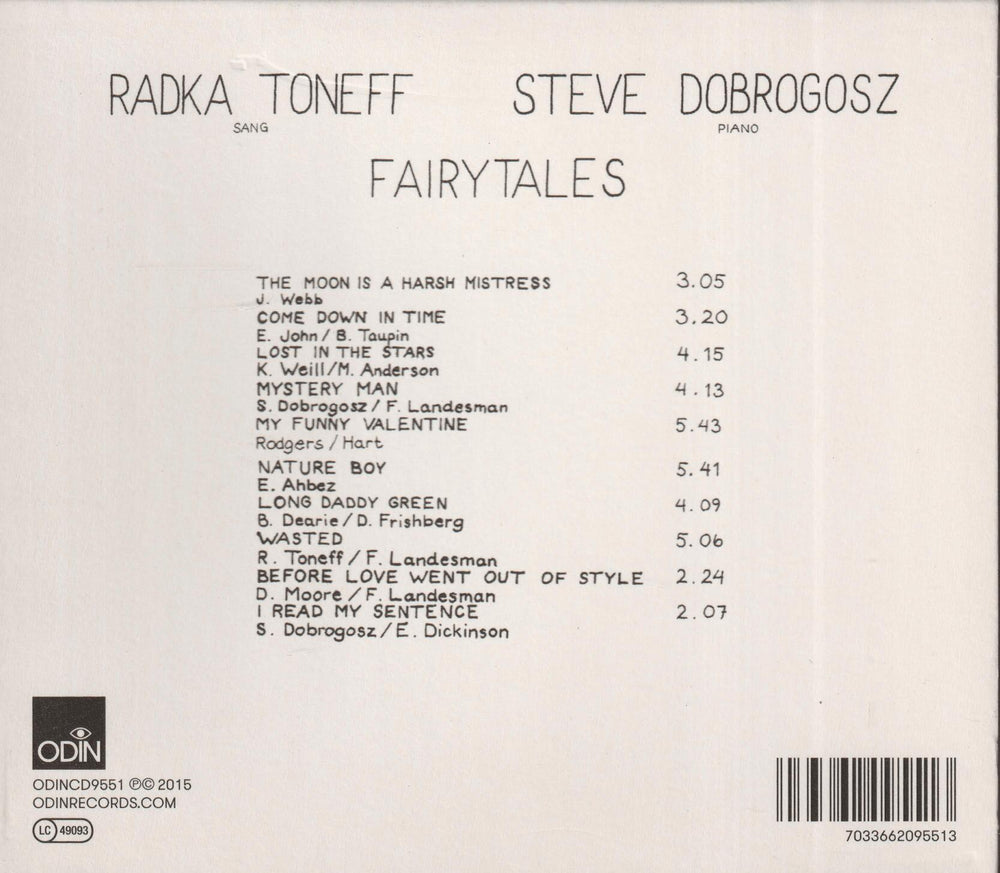 Radka Toneff & Steve Dobrogosz – Fairytales. 1982. CD.