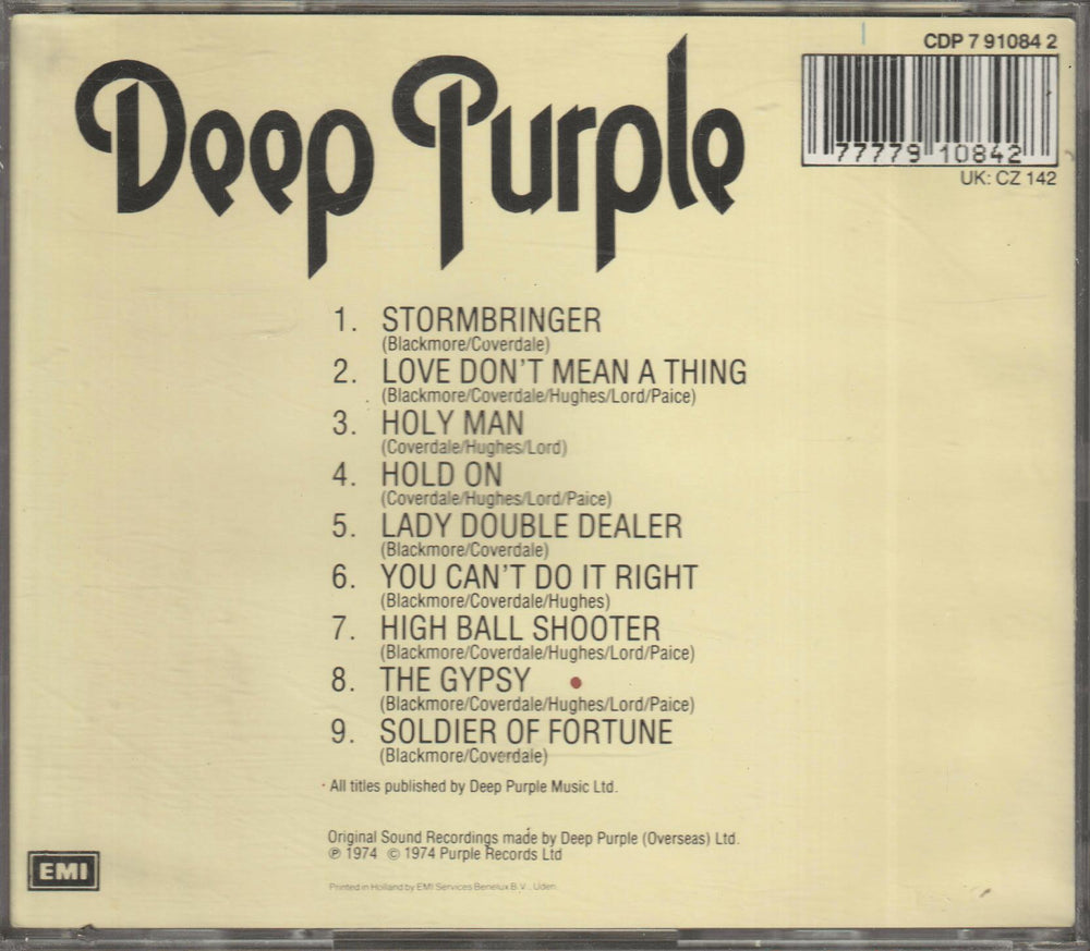Deep Purple – Stormbringer. 1974. CD.