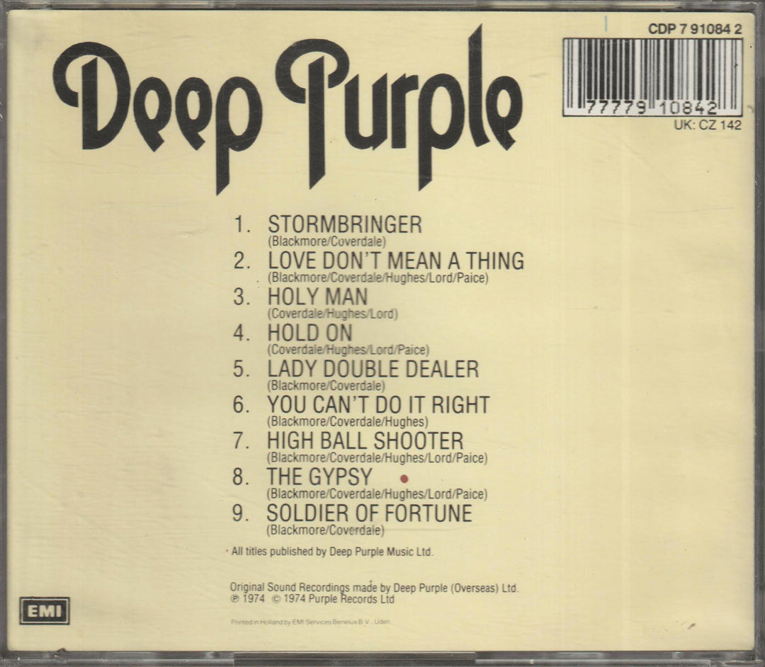 Deep Purple – Stormbringer. 1974. CD.
