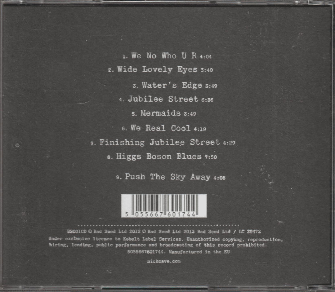 Nick Cave & The Bad Seeds – Push the Sky Away. 2013. CD.