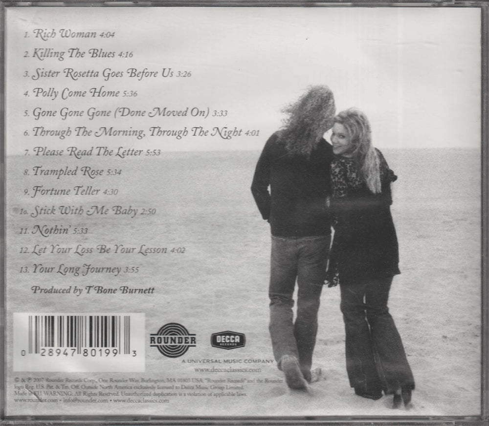 Robert Plant & Alison Krauss – Raising Sand. 2007. CD.
